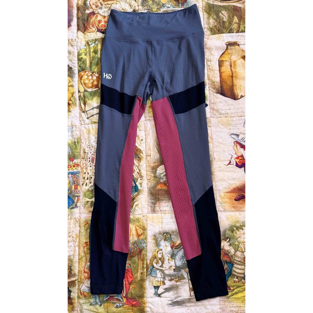 Horseware Ireland High Waist Grip Riding Tights Breeches XS Charcoal/Redwood - Picture 5 of 13